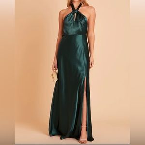 Emerald Green Satin Dress
